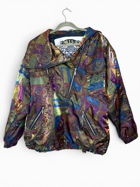 NILS Skiwear Vintage Iridescent Multicolor Pullover Jacket